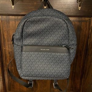 Michael Kors Admiral/Pale Blue Greyson with Logo Leather/Coated Canvas Backpack